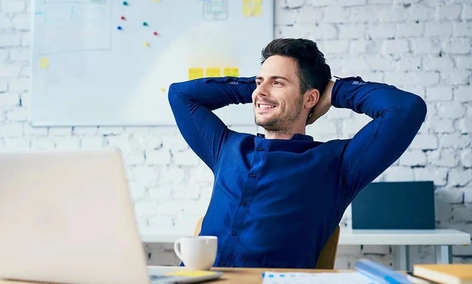 man on computer